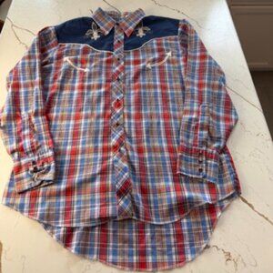 Vintage Wrangler Permanent Press "Long Tails" Western shirt